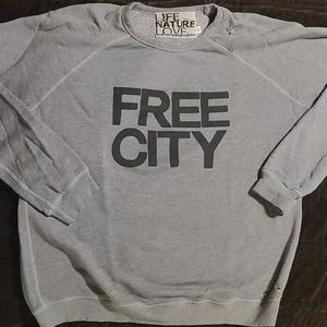 Free City gray crew neck sweatshirt size M